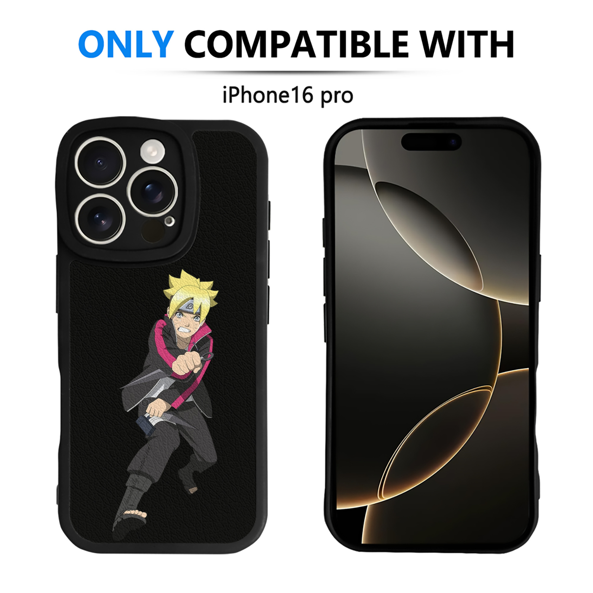 （画像用） NARUTO -ナルト- うずまき ボルト Uzumaki Boruto 【iPhone 16シリーズ対応】シリコンスマホケース（レザー調） 材質：シリコン